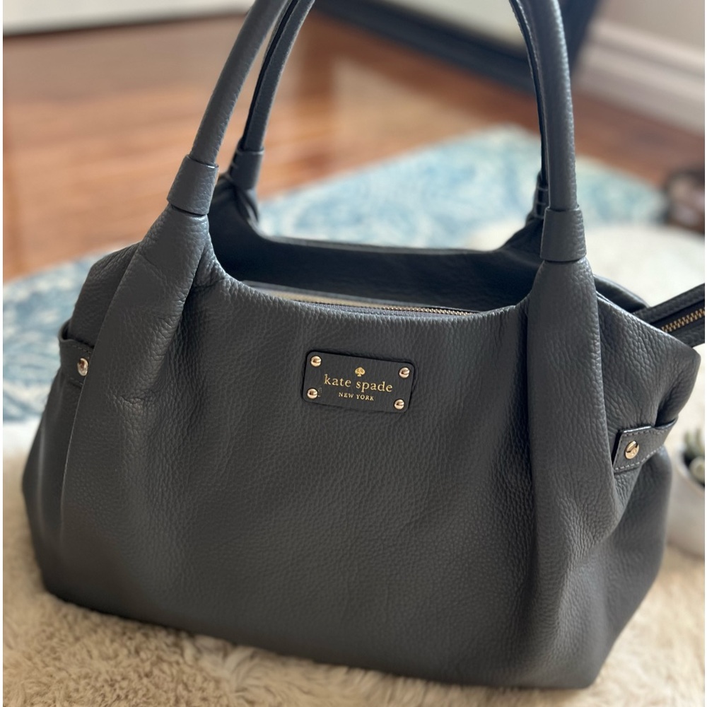 Kate Spade Berkshire Road Stevie Gray Pebbled Leather Satchel